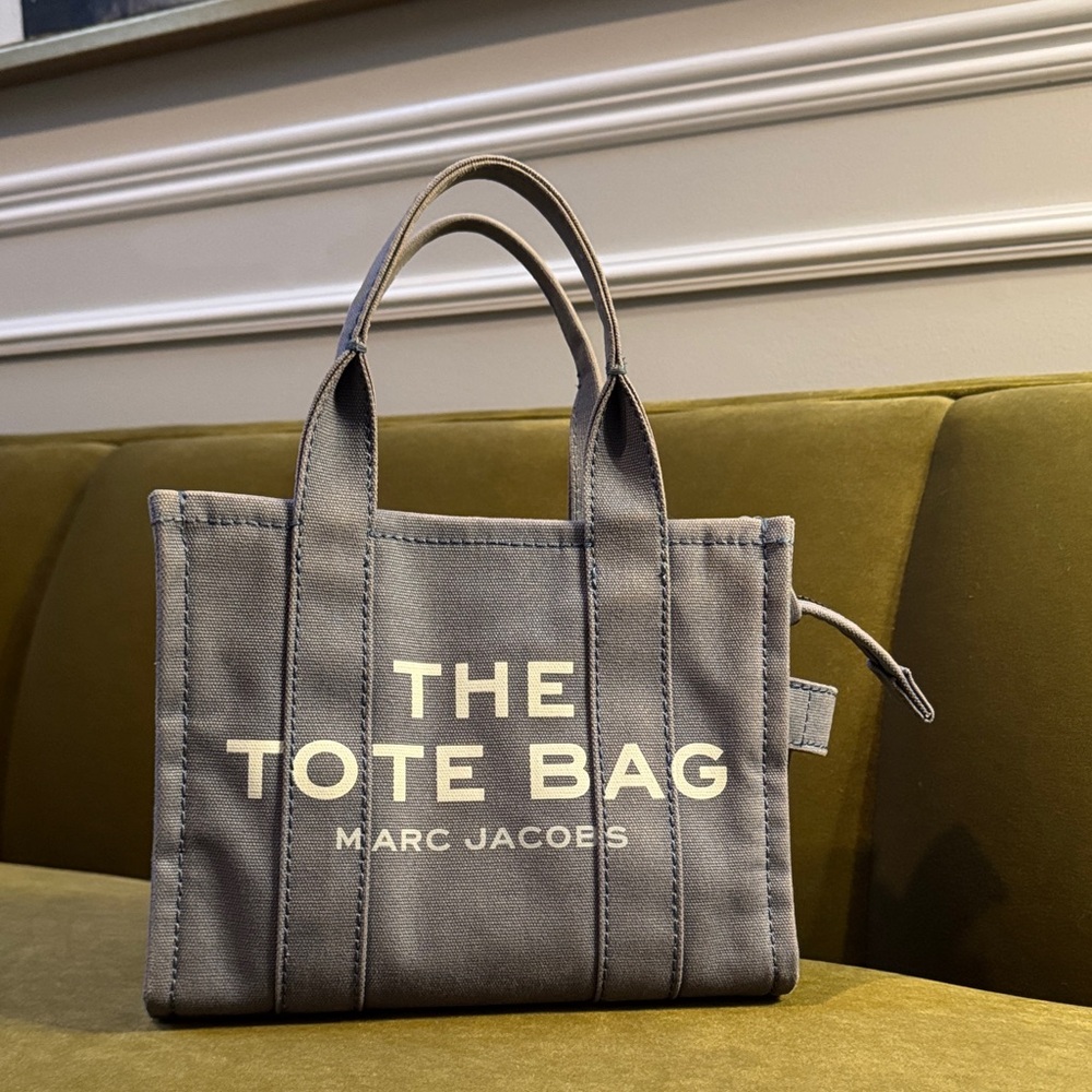 Marc Jacobs light denim  blue  Canvas small Tote with Logo